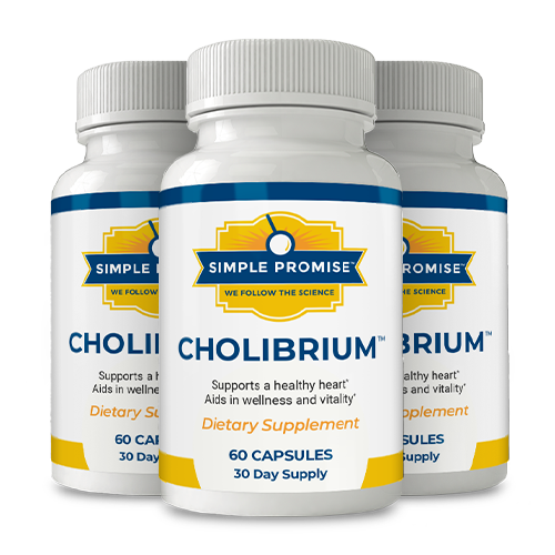 Cholibrium 10-mushroom heart supplement bottles by Simple Promise